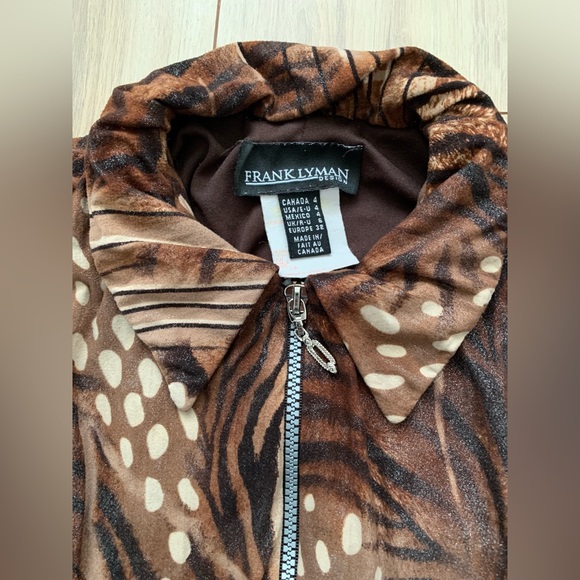 LYMAN Animal print zip fitted knit top or jacket cardigan - Picture 8 of 8
